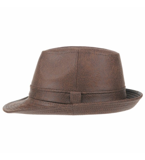 Indiana Jones Faux Leather Fedora Hat LD3278 Brown CK12EVL6SS3