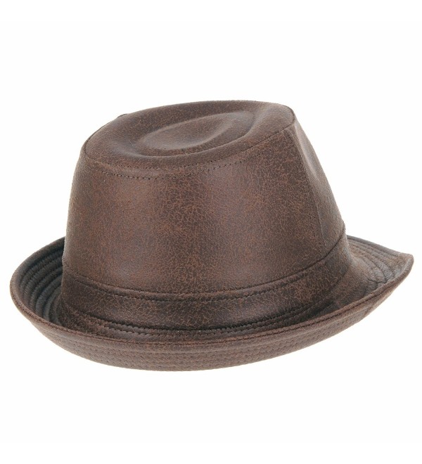 Indiana Jones Faux Leather Fedora Hat LD3278 Brown CK12EVL6SS3