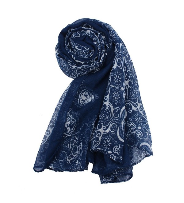 Women Lady Classical Print Scarf Scarves Sun Protection Gauze Kerchief ...