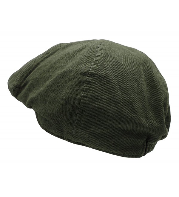 Men's Cotton Vibrant Colored newsboy Cap Olive C1189HHAMQ8