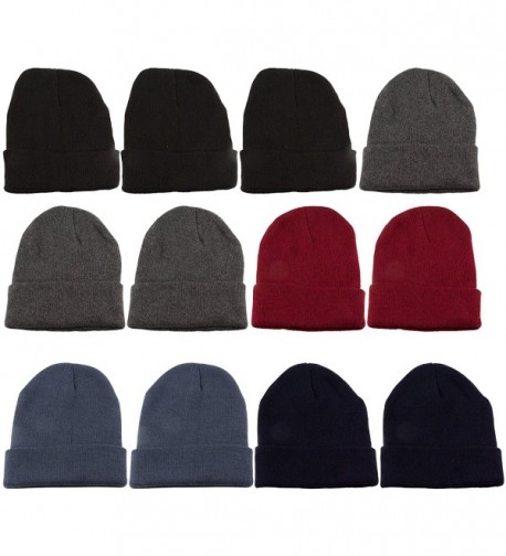 12 Units Mens Womens Warm Winter Hats In Assorted Colors- Mens Womens ...
