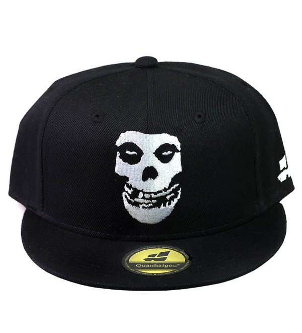 Skull Skeleton Baseball Cap- Men Solid Flat Bill Adjustable Snapback ...