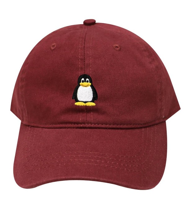 C104 Penguin Cotton Baseball Dad Cap 19 Colors Burgundy CG1824NGAOY