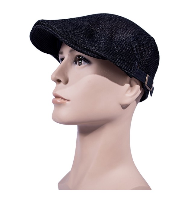 2 Pack Men Breathable mesh Summer hat Newsboy Beret Ivy Cap Cabbie Flat ...