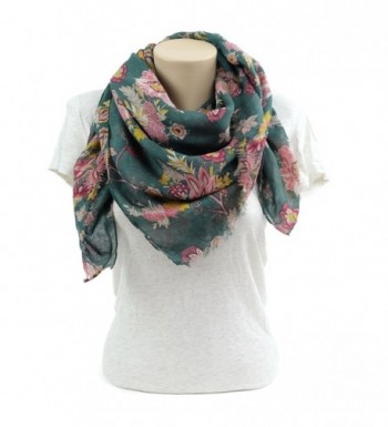 Scarves for Women: Lightweight Elegant Floral Fashion shawl by Green ...