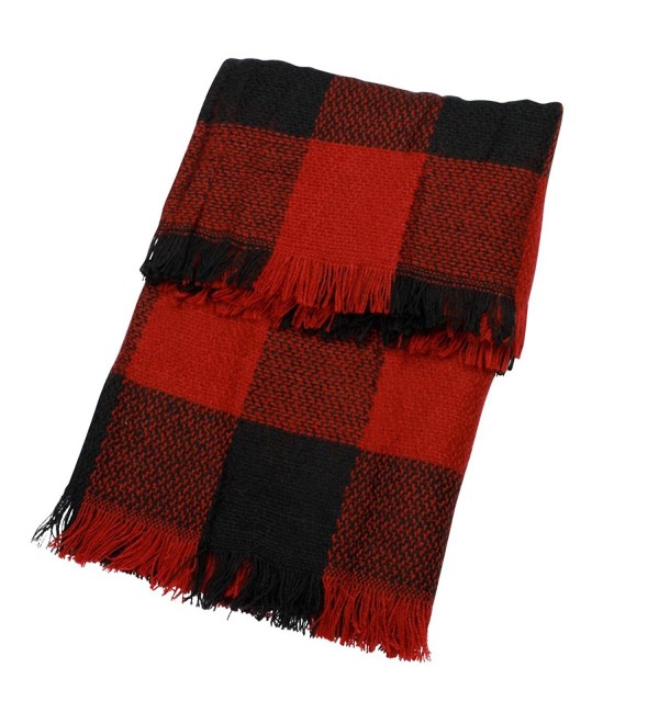 Red & Black Buffalo Check Infinity Scarf Warm Cozy Scarves CR1874ZMTD4