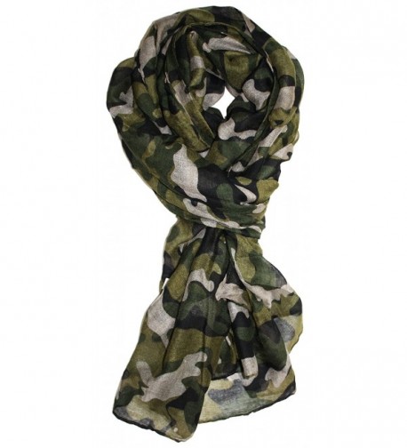 Lightweight Camouflage Print Scarf Greens CA186L5DOMQ