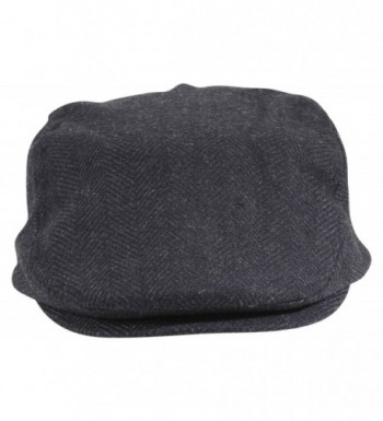 Dorfman Pacific Wool Herringbone Ivy Scally Cap Driver Hat Black ...