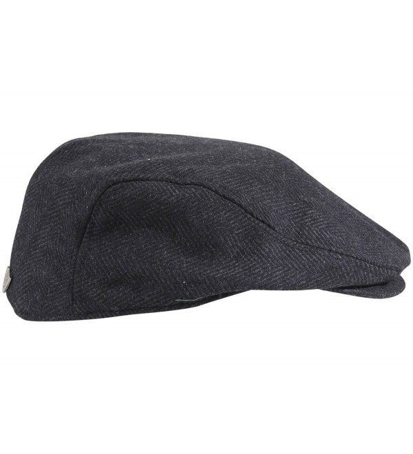 Dorfman Pacific Wool Herringbone Ivy Scally Cap Driver Hat Black ...