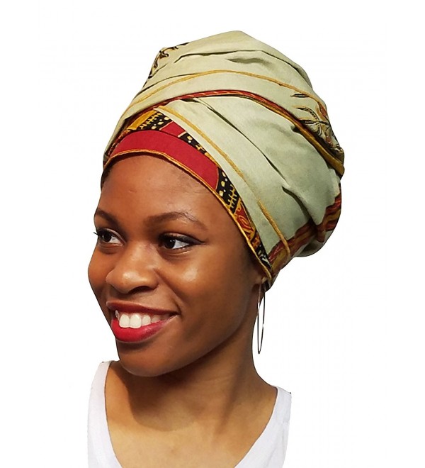 Laurel Green Dashiki African Print Ankara Head Wrap Tie Scarf