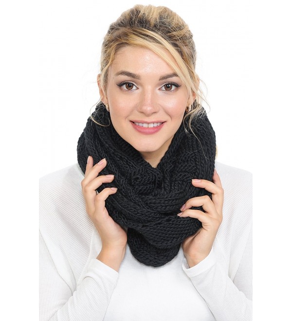 Women Winter Infinity Scarf Warm Knitted Circle Loop Various Colors ...