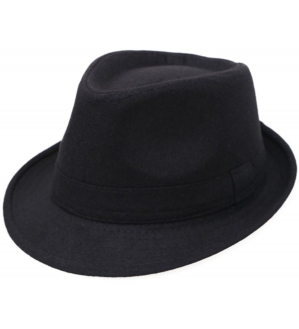 Men's Classic Manhattan Structured Gangster Trilby Fedora Hat Spring ...