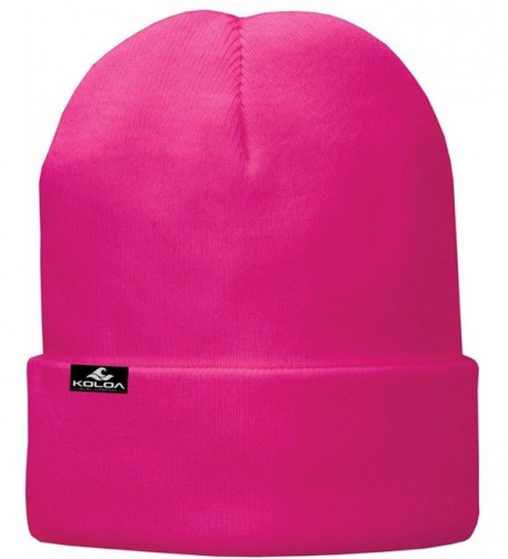 Koloa Surf Soft & Cozy Fleece Lined Fold Beanies in 12 Colors - Neon Pink - CP128VOJRGB