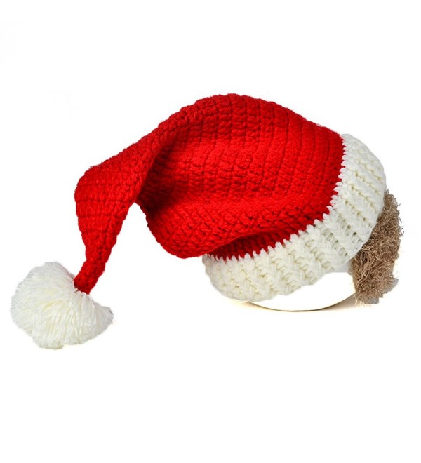 Warm Knitted Christmas Costume Hat Santa Claus Cap with Wind Mask Red ...