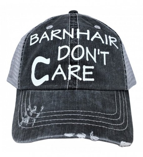 Loaded Lids Women's Barn Hair Don't Care Horseshoe Bling Baseball Cap - Grey/White - CO182H2HAK3