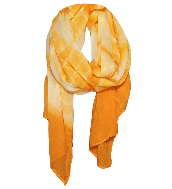 Womens Tie-Dye Print Sheer Scarf in Multi-Colors Gold C211VK5A57X