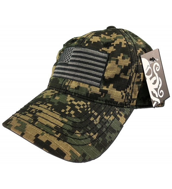Military Digital Camo Hat with subdued black and grey American hat ...