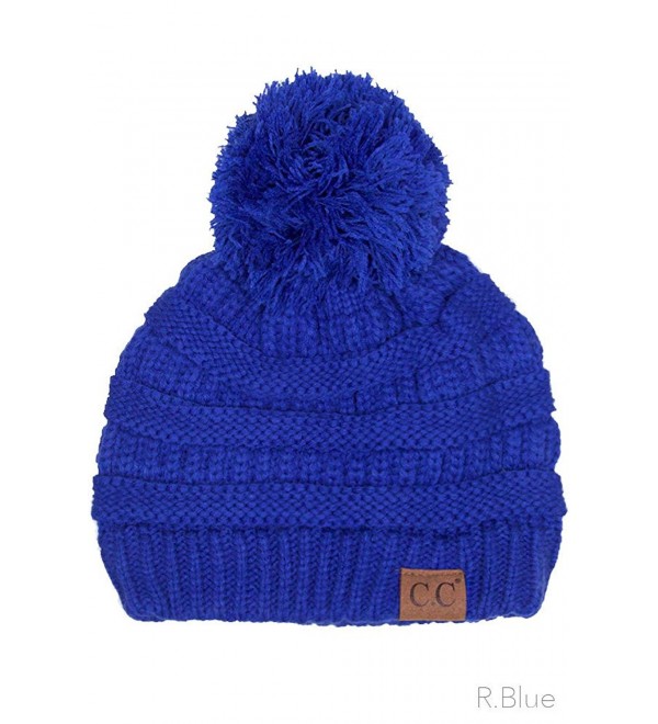 Exclusive CC Knitted Beanie with Knit Pom Pom Royal Blue C312K58NA45