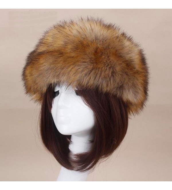 Women Faux Fur Hat-ShenPourtor Winter Faux Fur Hat Headband Cap Pile ...