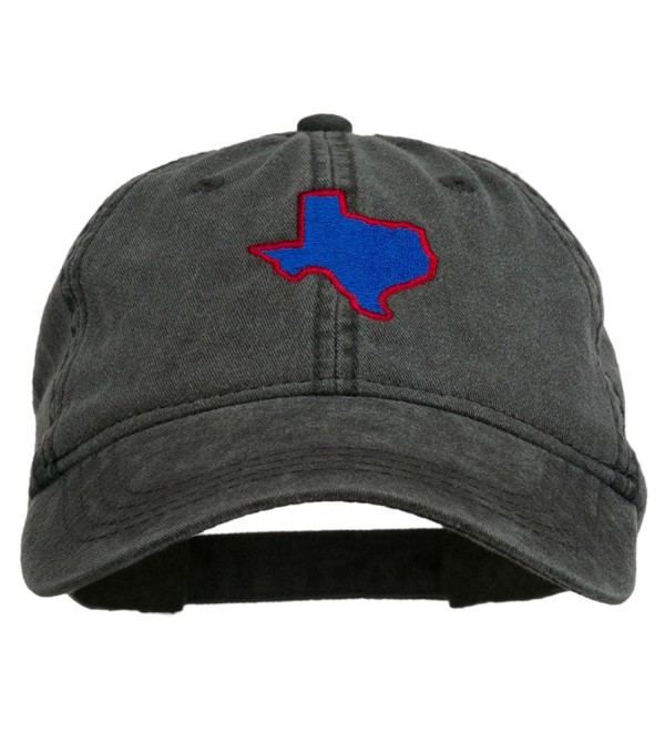 Texas State Map Embroidered Washed Cotton Cap Black CI11ONYSXKZ