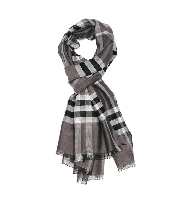 Long Check / Plaid Scarf Lightweight Polyester Shawl Multi Colors 74.8 ...