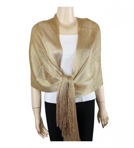 Shimmer and Shine Fringed Scarf Gold CC11M8W4DUD