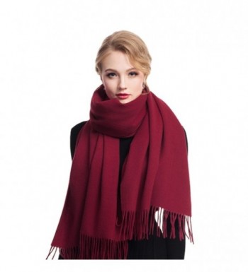 Cashmere Winter Solid Luxurious Shawls Wine Red CT1887SOLE7