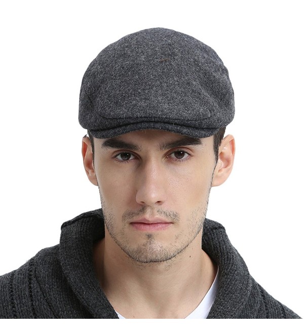 Mens Winter Wool Irish Tweed Caps Newsboy Flat Cap Back Adjustable Stretch Fit 187 Grey C6188zeiac4 