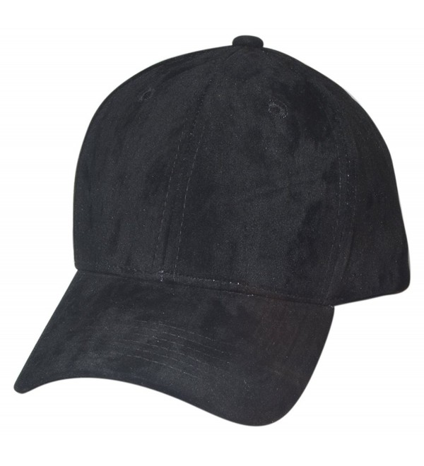 Faux Suede Baseball Caps (Structured) Black CC12MY7VDM4