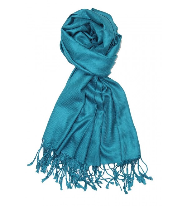 Large Soft Silky Pashmina Shawl Wrap Scarf in Solid Colors Teal CV12NA79868