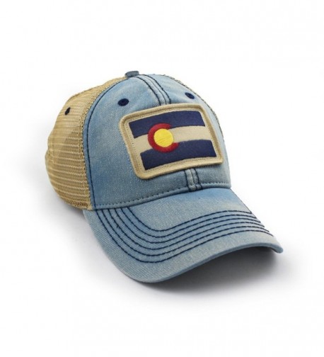Colorado Flag Patch Trucker Hat- Americana Blue C312O2GJLBV