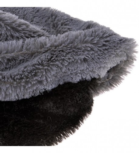 Women Fashion Two Tone Stripe Faux Fur Infinity Scarf Winter Accessory ...