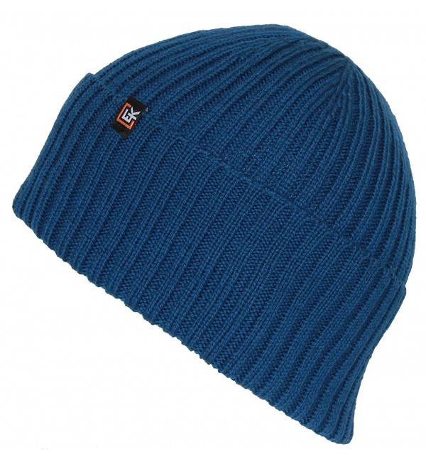 Men's or Women's 100% Wool Rib Knit Beanie Hat Williamsburg Blue ...