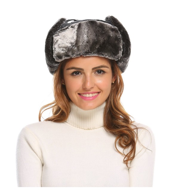 Unisex Winter Trapper Trooper Russian Hat with Windproof Mask Gray ...