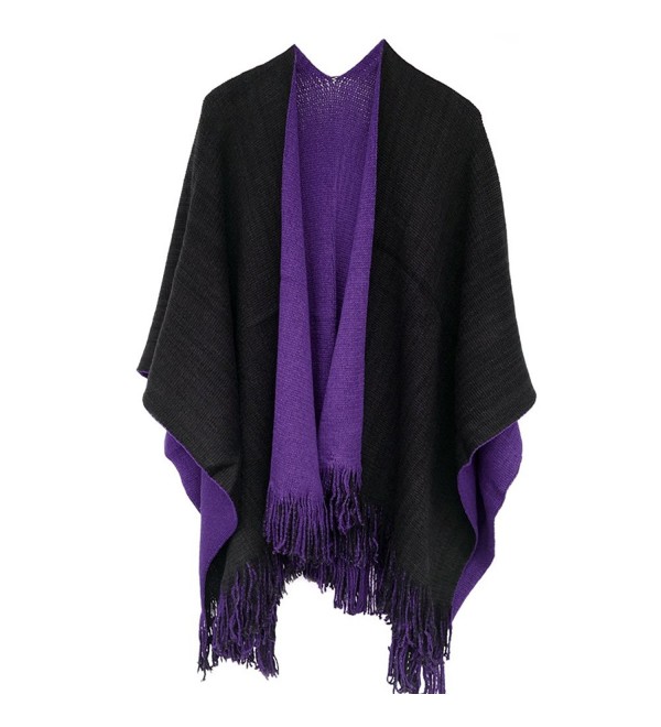 Women Blanket Oversized Scarf Wrap Long Knit Shawl Poncho Tassel Fringe ...