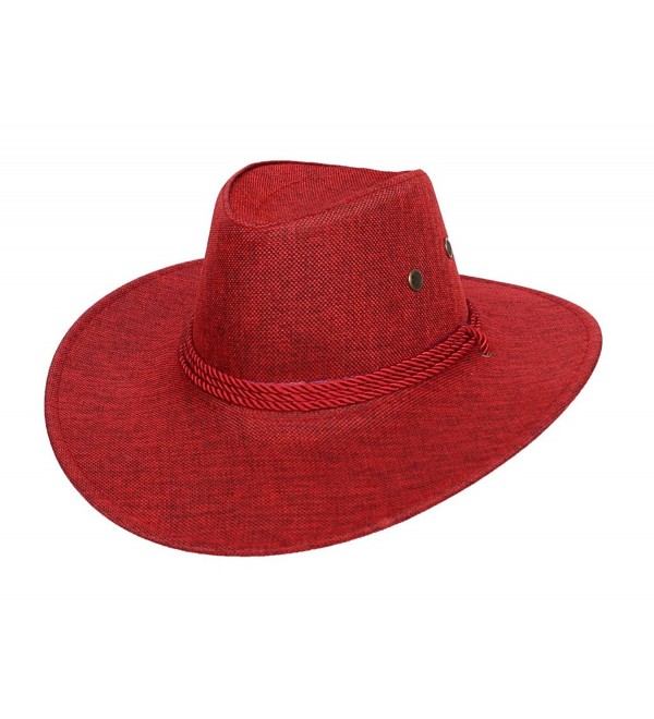 Unisex Adult Cotton Adjustable Cycling Cowboy Hat Red C9182IQ9UCC