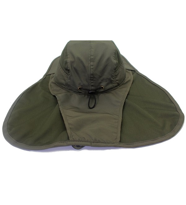 NEW FISHING SUN CAP with REAR FLAP， GREEN Color， KEY WEST - L