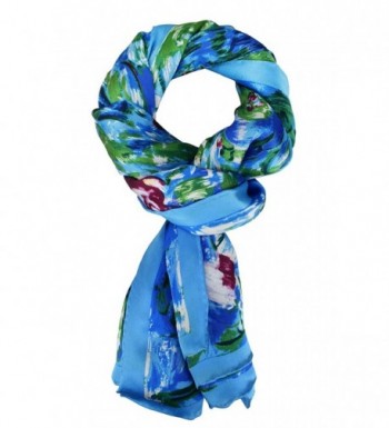 100% Luxurious Silk Scarf Claude Monet Famous Painted Scarves Water ...