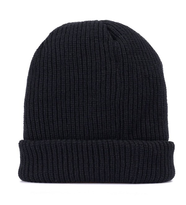 Men Knit Hat Winter Beanie Slouchy Hats Skull Cap Thick Fleece Lining ...