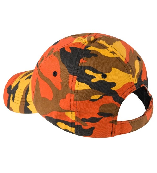 Adjustable Camo Camouflage Cap Hat in 6 Colors Orange Camo CQ11SYW9WEN