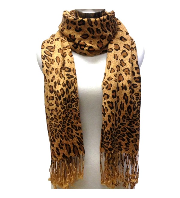 Premium Fashion Animal Print Shawl Scarf Wrap Leopard (Coffee Brown ...