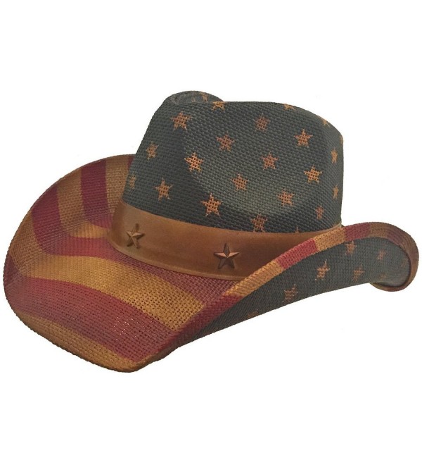 American Flag Vintage Cowboy Hat Red White Blue CT11ZH631CX