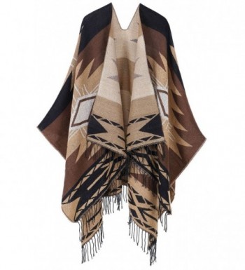 Women's Lovely Draped Fringed Open Front Abstract Pattern Cardigans ...