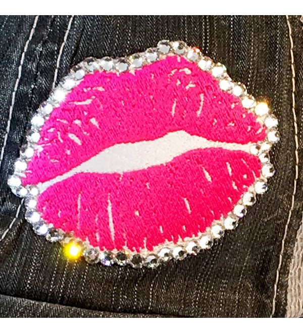 Gloss Boss Baseball Hat Pink Lips Swarovski Crystal fitted Cap by ...