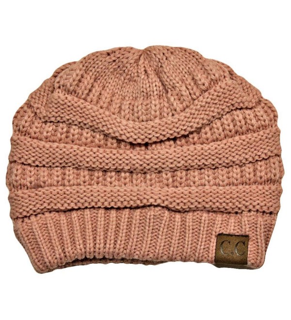 Light Rose Pink Thick Slouchy Knit Oversized Beanie Cap Hat CM110UC24FJ