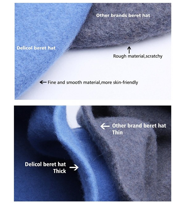 Beret hat Classic Solid Color 100% Wool soft warm Beret Beanie Hat ...