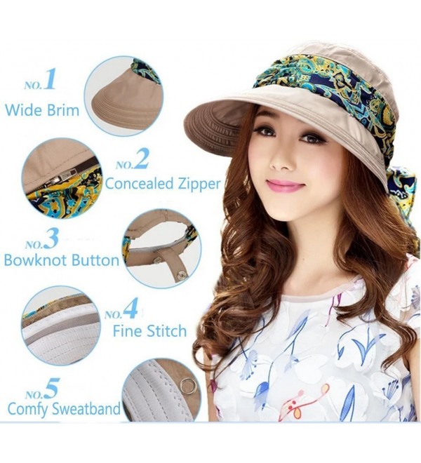 Roll Up Wide Brim Sun Visor UPF 50+ UV Protection Sun Hat with Neck ...